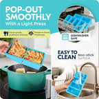 Silicone Freezer Trays with Lids, 2 Cup & 1 Cup Soup Container Style Ice Cube - Image 3