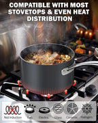 Cooks Standard Nonstick Sauce Pan Set, 2Qt & 3Qt Hard Anodized Saucepans - Image 3