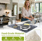 Large Stone Dish Drying Mat for Kitchen Counter, Collapsible Quick Dry Stone - Image 4