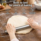 Zulay Kitchen 15.9 inch Professional Stainless Steel Rolling Pin - Image 2