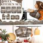 Leinuosen 8 Pcs Kitchen Towels and Oven Mitts Sets Pot Holders Dishcloths Set - Image 2