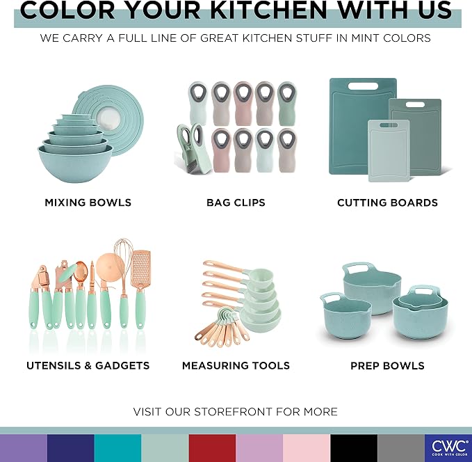 COOK WITH COLOR Nesting Plastic Mixing Bowl Set with Pour Spouts and Handles - Image 8