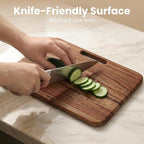 SMIRLY Wooden Cutting Boards for Kitchen, Double-Sided Cutting Board - Image 6