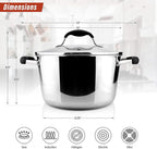 AVACRAFT 18/10 Tri-Ply Stainless Steel 5 Quart Dutch Oven Pot - Image 2