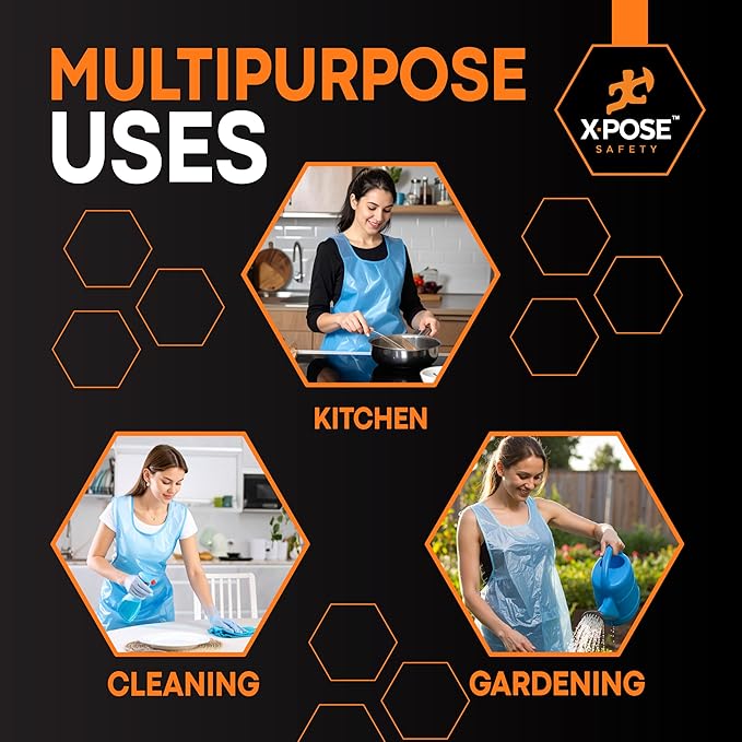 Xpose Safety 4000 Blue Plastic Disposable Aprons - Image 2