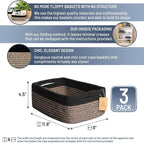 NaturalCozy 11.8"x8"x4.5” Rectangle Storage Baskets - Image 2