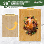 Kikcoin 36”×24” Bamboo Cutting Boards - Image 2