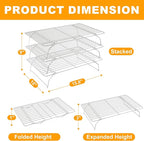 3 Tier Stackable Cooling Rack for Batch Cooling Cookie, Cake-15.8”x 10”- Heavy - Image 4