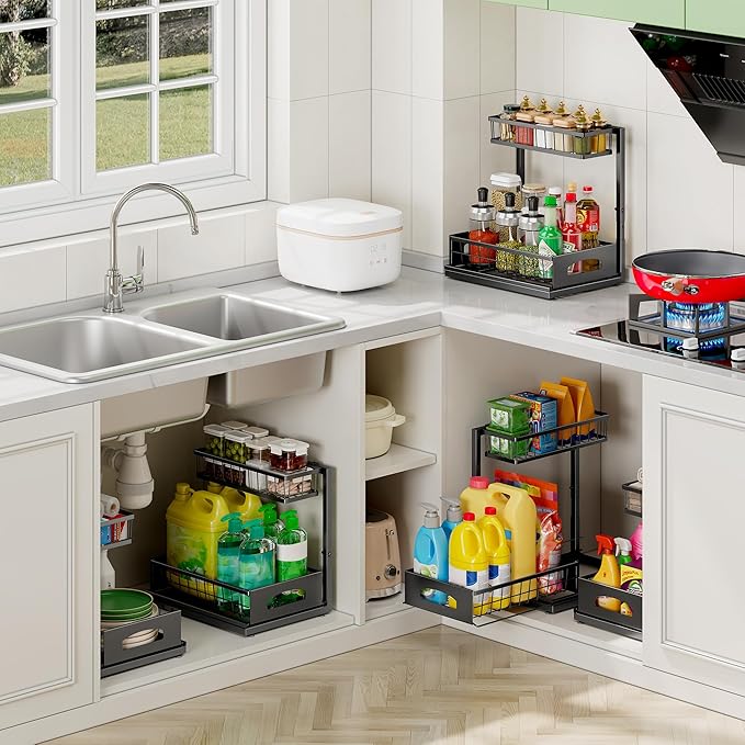 Under Sink Organizer, 2 Pack Cabinet Organizer - Image 6