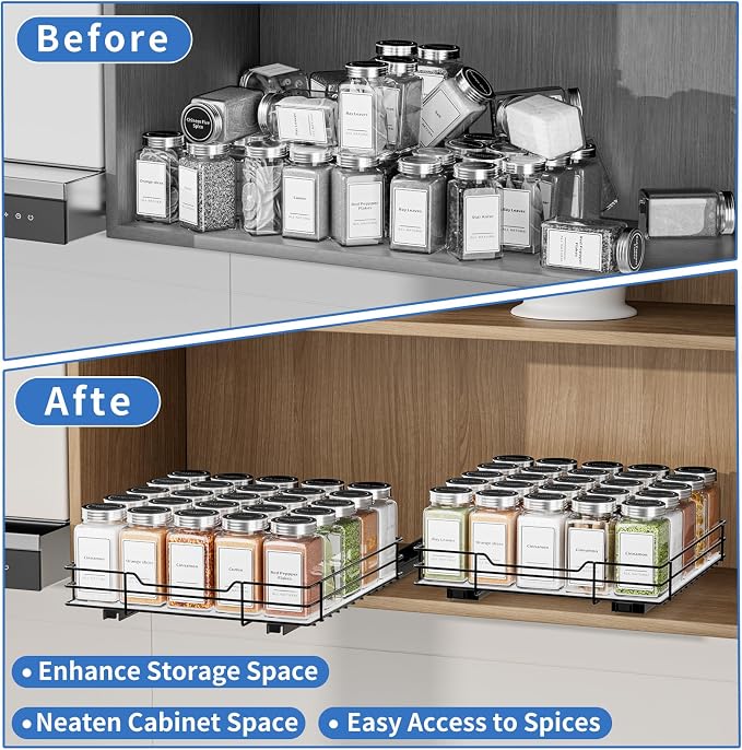BOIVSHI Pull Out Spice Rack, Slide Out Spice Rack - Image 5
