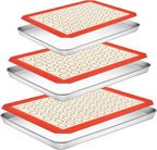 Baking Sheet with Silicone Baking Mat Set, CEKEE Stainless Steel Baking Sheet by CEKEEBakingEasilyHappily