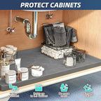 SIKADEER 22" x 22" Under Sink Mat Waterproof, Silicone Mat Kitchen Drawer Shelf - Image 3