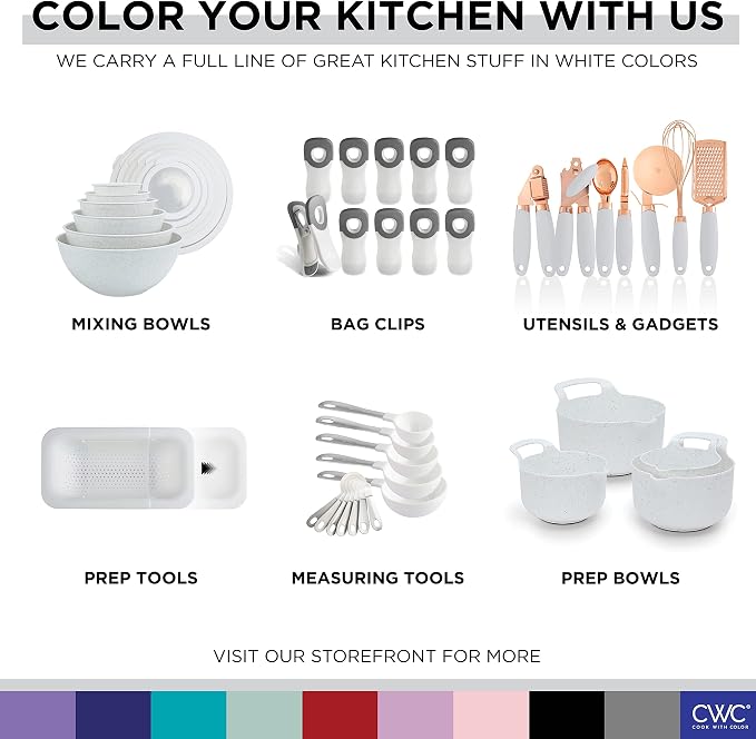 COOK WITH COLOR Nesting Plastic Mixing Bowl Set with Pour Spouts and Handles - Image 8