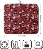 Valentines Day Dish Drying Mat for Kitchen Counter 18x16 Inch Love Drying Mat - Image 4