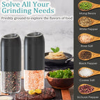 Gravity Electric Salt and Pepper Grinder Set, Automatic Salt Pepper Mill Grinder - Image 7