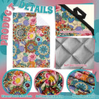 Jingmore 6 Pcs Kitchen Decor Set Accessory Farmhouse Kitchen Towels Pot Holders - Image 6