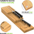 Bamboo Kitchen Drawer Organizer, Expandable Silverware Organizer - Image 8