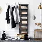 Simple Houseware 6 Shelf Hanging Closet Organizer, Dark Gray - Image 5
