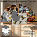Happy Busy Bees Oven Mitts and Pot Holders Sets Non-Slip Silicone Surface - Image 4