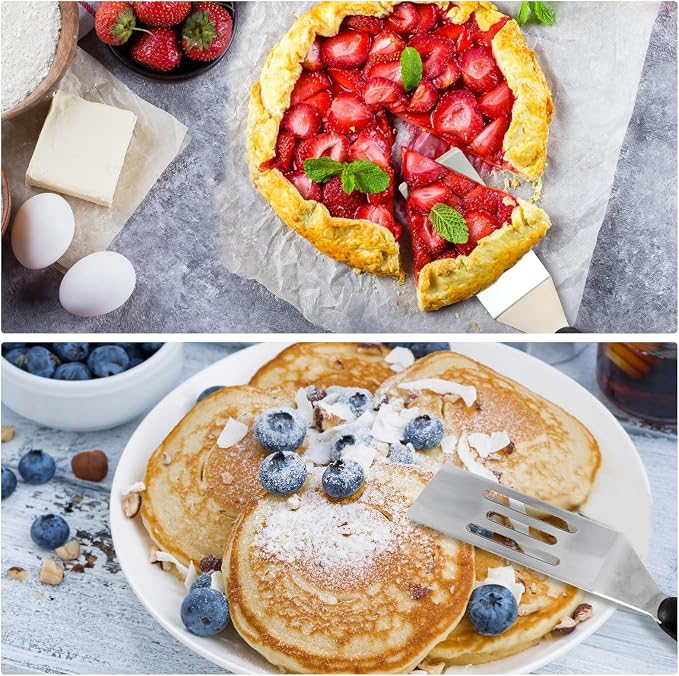 3 Pieces Small Metal Spatula Set, Mini Stainless Steel Serving Spatulas - Image 2