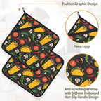 Cartoon Burrito Taco Hot Pepper Pot Holder Set of 2, Heat Resistant Potholders - Image 4