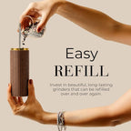 Wooden Salt and Pepper Grinder Set – Refillable Manual Salt and Pepper Mills - Image 6