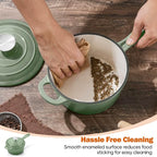 Homikit 2 Quart Saucepan with Lid, Enameled Cast Iron Small Sauce Pan Cooking - Image 7