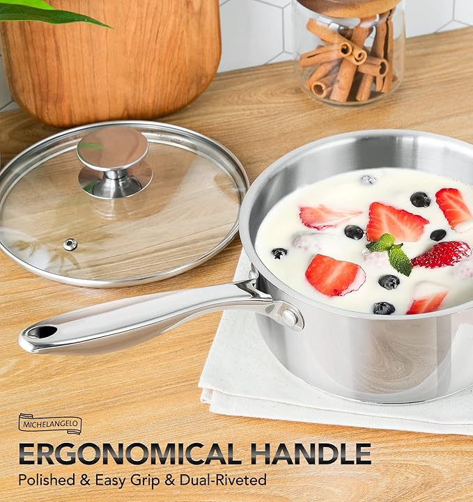 MICHELANGELO 3 Quart Saucepan - Image 5