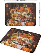 Fall Pumpkin Dish Drying Mat for Kitchen Counter Decor 18x24 Inch Halloween - Image 2