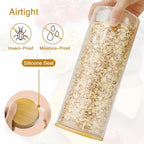 BGraceyy Glass Jars with Bamboo Lids, 58 oz 3 Pcs Kitchen Glass Containers with - Image 4