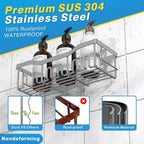 EUDELE Shower Caddy 2 Pack, Adhesive Shower Organizer - Image 5