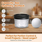 4oz Clear Glass Mini Mason Jars, 40 Pack Small Clear Canning Jars - Image 2