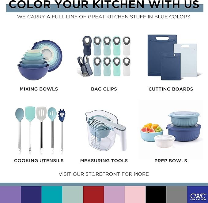 COOK WITH COLOR Prep Bowls with Lids- Wide and Deep Nesting Plastic Small - Image 8