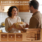 4 Pack Teak Cutting Board Set for Kitchen Wood Cutting Board Heavy Duty Non - Image 9