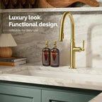 Vine Creations Amber Glass Soap Dispenser Set, Dish Soap and Hand Soap - Image 4