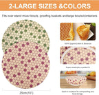 Reusable Bowl Covers for Bread Proofing（2 Large）- Cotton Beeswax Bowl Covers - Image 2
