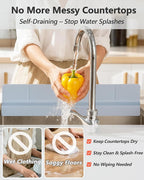 Kitchen Sink Splash Guard 30" 23" 18" Self-Draining Silicone Water Guard - Image 2