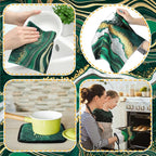 Leinuosen 8 Pcs Kitchen Towels and Dishcloths Sets Oven Mitts and Pot Holders - Image 6