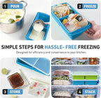 Silicone Freezer Tray with Lid Soup Freezer Container Molds with Steel - Image 6