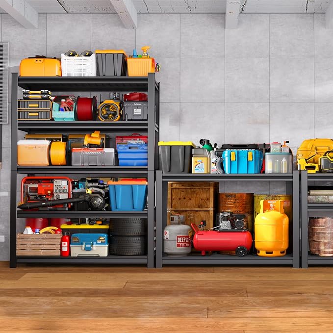 71"H Garage Shelving-3000LBS 5 Tier Storage Shelves, Adjustable Heavy Duty - Image 2