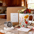 AmorArc Porcelain Tea Mug with Infuser and Lids, 18 Oz Large Cup Strainer with - Image 2