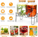 2 Pack 1 Gallon Glass Drink Dispenser - Image 6