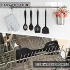 TeamFar Silicone Cooking Utensils, Heat-Resistant Solid & Slotted Cooking - Image 7