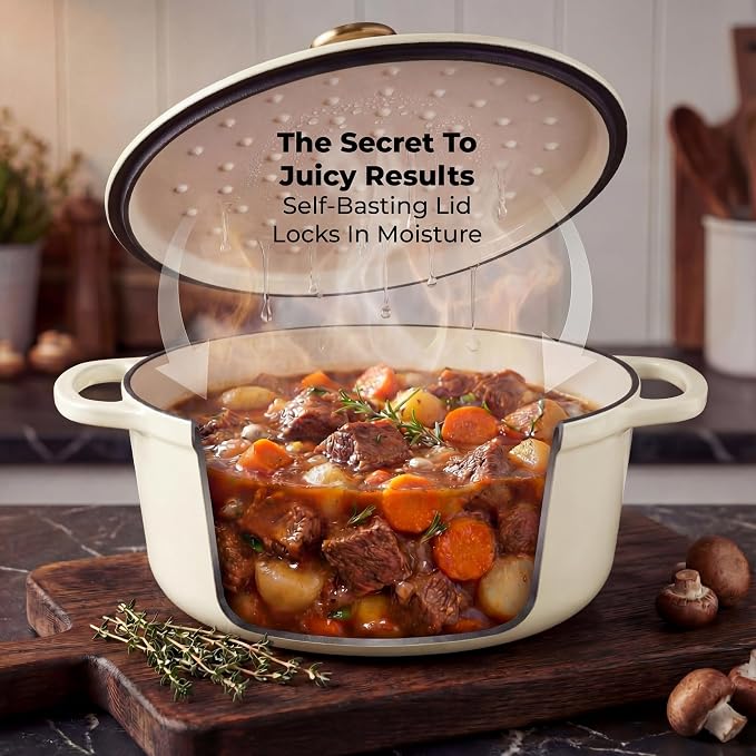 Zulay Kitchen 7.7 Quart Enameled Cast Iron Dutch Oven Pot - Image 4
