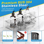EUDELE 5-Pack Rustproof Stainless Steel Shower Caddy Set– No Drill Adhesive - Image 5