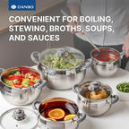 Daniks Modern 10-Piece Stainless Steel Cookware Set - Image 7