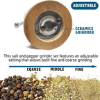 Salt and Pepper Grinder Set Manual Pepper Mill Salt Pepper Grinder Set 2pcs-5in - Image 3