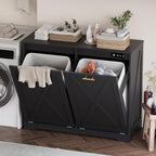 Double Tilt Out Trash Can Cabinet, Wooden Farmhouse Kitchen Garbage Bin - Image 7