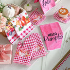 Fanfanwin 10 Pcs Thanksgiving Pumpkin Kitchen Decor Set Pink Kitchen Towels Pot - Image 7