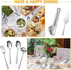 Patelai Serving Utensils Set Include Stainless Steel Large Spoons Slotted - Image 5